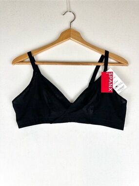 Spanx SuperSmooth Day to Night Surplice Lace Bralette Black XL NWT